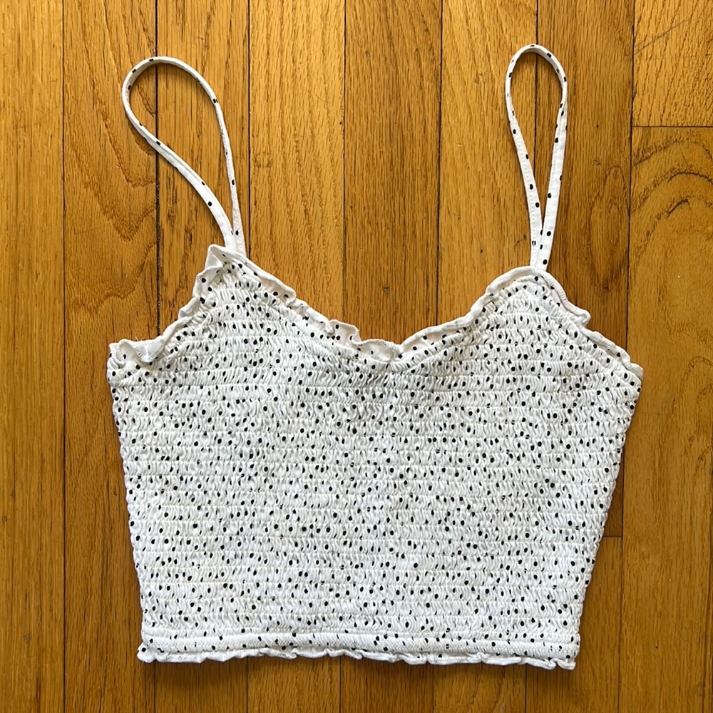 Polka dot banded crop top